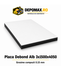 Placa BOND alb 3mm, 1500x4050mm, aluminiu 0.15mm